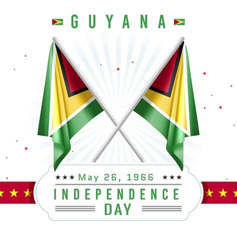 Premium Vector | Independence day of guyana with flag