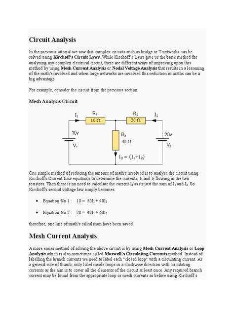 Circuit Analysis | Network Analysis (Electrical Circuits) | Electrical Network