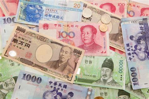 Background Of Asian Currency Stock Photo - Image of choice, loan: 21309138