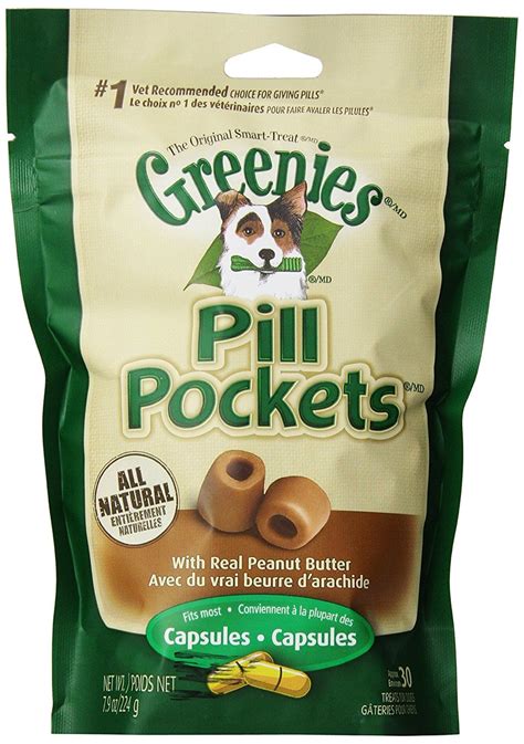 Greenies Pill Pockets for Dogs, Peanut Butter Capsules, 7.9oz - 6 pack ...