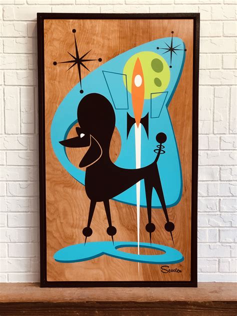 Mid Century Modern Poodle Dog art “Astro Poodle” by Art of Scooter ...