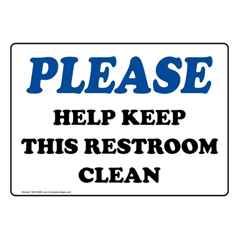 Keep Bathroom Clean Sign Printable Web Please Keep It Clean Bathroom Sign Printable Sink And ...