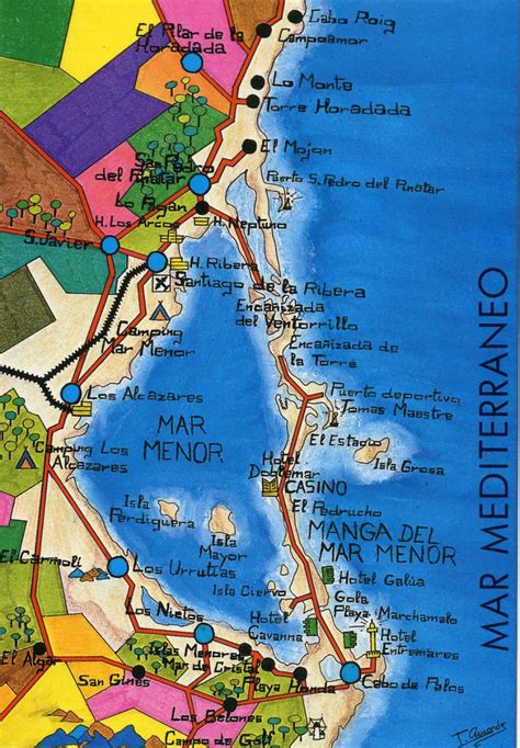 Mar Menor Map Card, Murcia | Murcia, Spain, Spain travel