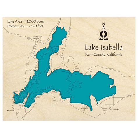 Lake Isabella 3D Custom Wood Map – Lake Art LLC