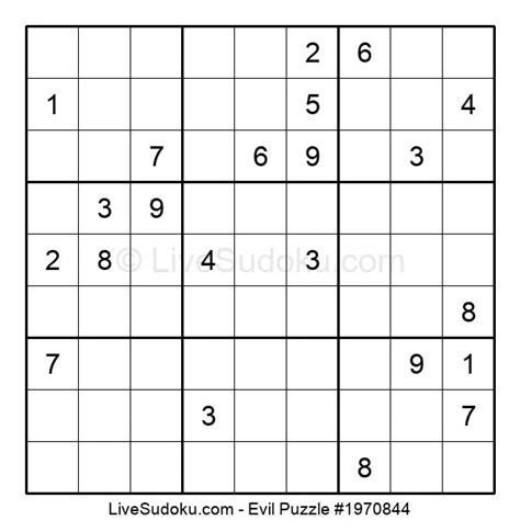 Evil Sudoku Online #1970844 - Live Sudoku