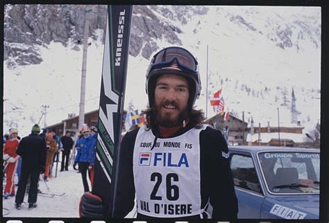 Portrait of Skier Andy Mill United States skier Andy Mill posing with ski's.