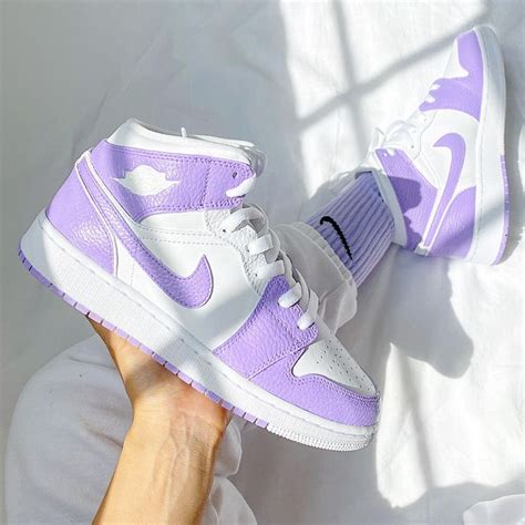 Custom Air Force 1 Mid Nike Lilac Color | Sneakers fashion, Jordan shoes girls, Cute nike shoes