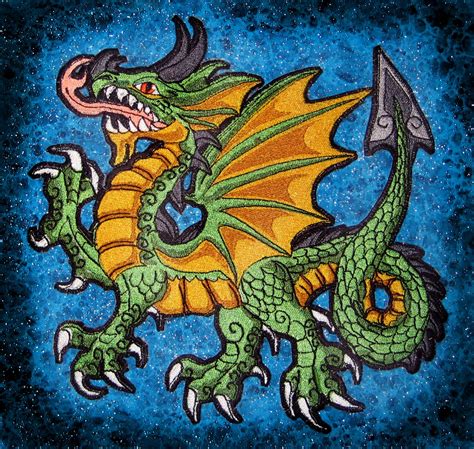 Giant Rampant Dragon Dragon Heraldic Heraldry Iron on Patch - Etsy