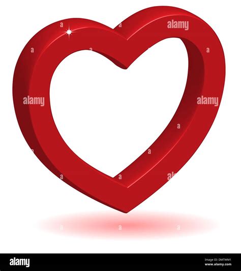 3D glossy red heart with shadow isolated on white background Stock Vector Image & Art - Alamy