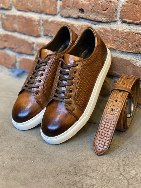 Brown Leather Lace up Shoes for Men Brown Leather Sneakers - Etsy ...