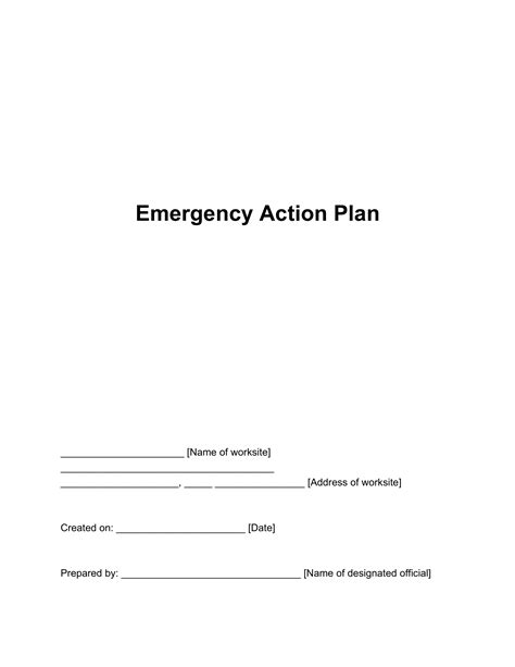 Free Emergency Action Plan Template | PDF & Word