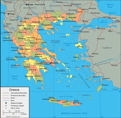 Mapa Politico De Grecia