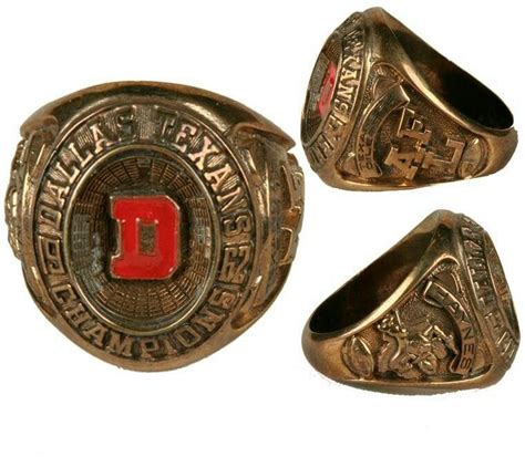 Dallas Texans 1962 AFL Champions | Championship rings, Texans, Afl