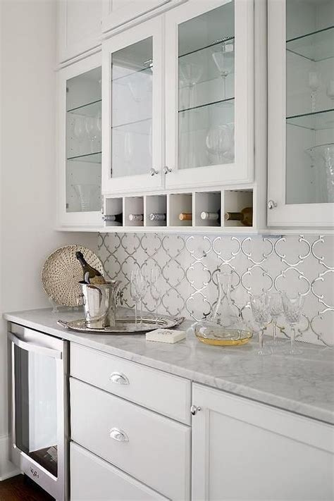 White Tile Kitchen Backsplash / MODERN White Glass Metal Kitchen Backsplash Tile ... - Keep the ...