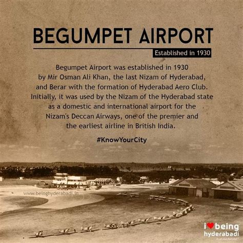 an old black and white photo with the caption begumpet airport established in 1920