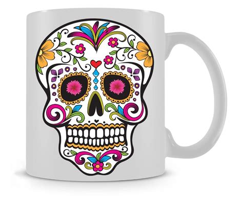 Mexican Sugar Skull cool photo coffee mugs mug ceramic Tea Cups cup-in Mugs from Home & Garden ...