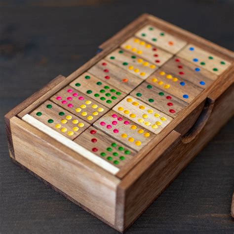 Wooden Domino Game Set Handmade Dominoes Gifts - Etsy