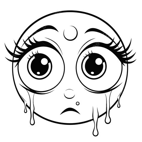 Cartoon Sad Cute Girl S Face With Tears Outline Sketch Drawing Vector, Car Drawing, Cartoon ...