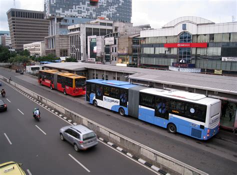 Transjakarta articulated buses at Harmoni Central Busway, Central ...