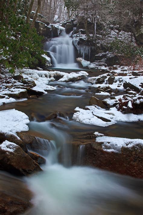 Winter Creek Waterfall Landscape Scene | Waterfalls| Free Nature Pictures by ForestWander Nature ...