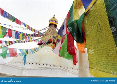 The Colorful Prayer Flags of Boudhanath Stupa in Kathmandu Editorial Stock Image - Image of rite ...