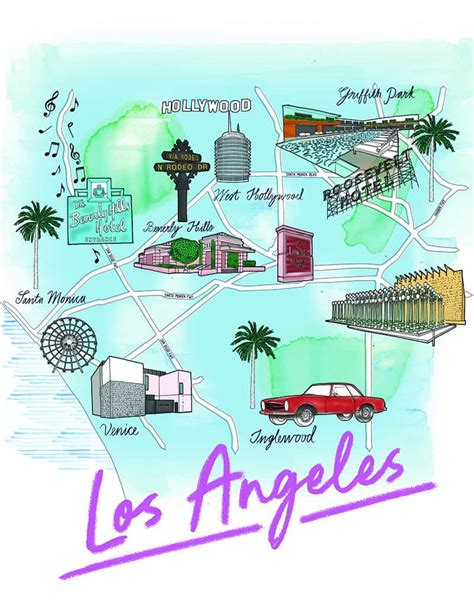 Los Angeles Map Drawing - Eileen Margarita