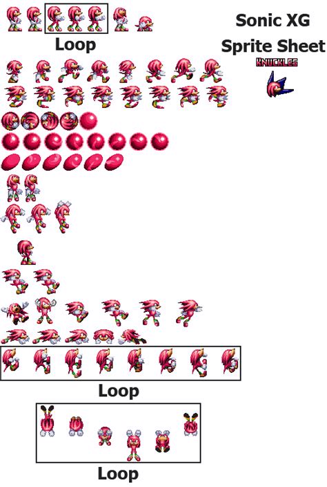 Sonic XG Knuckles Sprite Sheet by RedactedAccount on DeviantArt