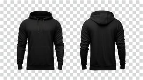 Premium PSD | Psd black hoodie mockup transparent background