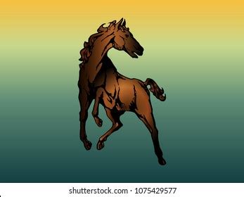 Brown Horse Jumping Stock Vector (Royalty Free) 1075429577 | Shutterstock