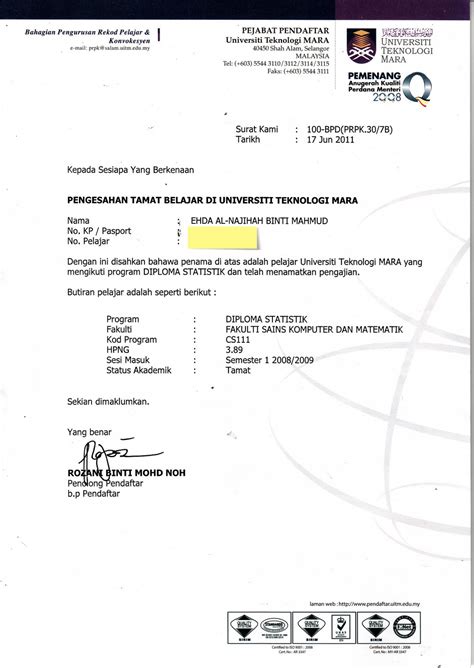 No Rujukan Surat Tawaran Uitm - Kolej Profesional Baitumal Kuala Lumpur Permohonan Secara Online ...