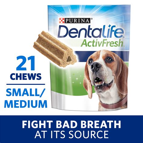 Purina DentaLife Small/Medium Breed Dog Dental Chews, ActivFresh Daily Oral Care Small/Medium ...