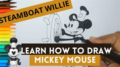 Learn How to Draw Mickey Mouse / Steamboat Willie - YouTube