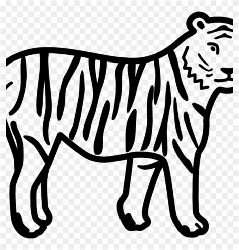 Tiger Clipart Black And White Tiger Clip Art Black - Outline Pictures Of Animals - Free ...