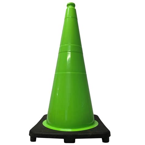 28" Lime Green Traffic Cone 7 lb | Add Cone Collars | Traffic Safety Zone