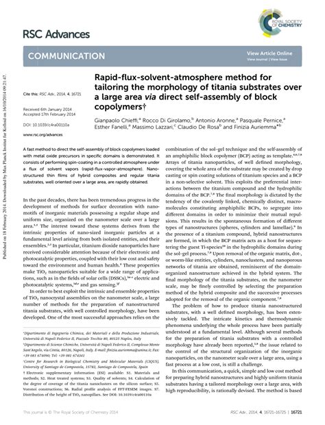 (PDF) Rapid-flux-solvent-atmosphere method for tailoring the morphology of titania substrates ...