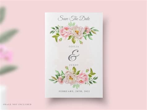 Premium Vector | Wedding card peony watercolor design