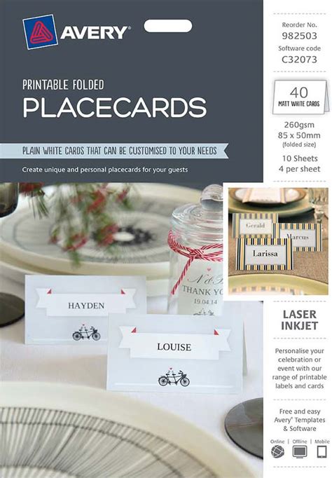 Avery Printable Place Cards - Printable Templates