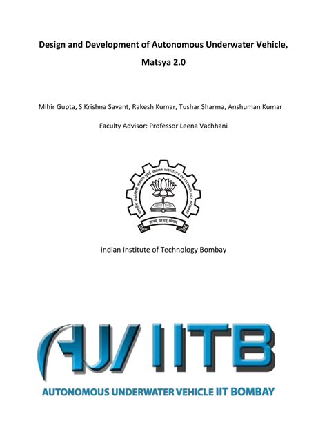 (PDF) Design and Development of Autonomous Underwater Vehicle