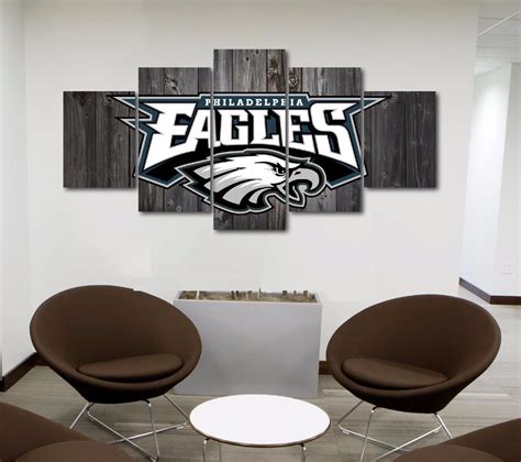 Philadelphia Eagles Football Barn Wood – Sport 5 Panel Canvas Art Wall ...