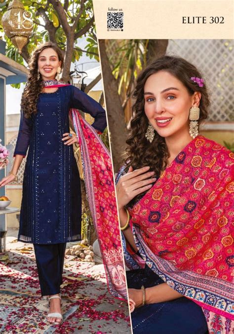 ELITE VOL 03 BY 18ATTITUDE Top Bottom Dupatta CHANDERI COLLECTIONS - Reewaz International ...