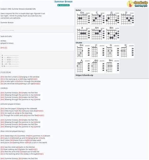 Chord: Summer Breeze - tab, song lyric, sheet, guitar, ukulele | chords.vip