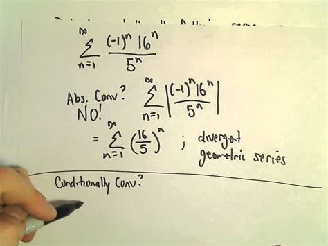 Absolute Convergence, Conditional Convergence, Another Example 1 - YouTube