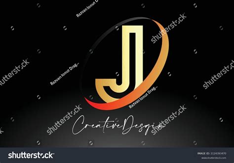 Outline Letter J Logo Design Black Stock Vector (Royalty Free ...