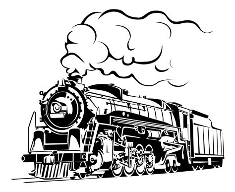 Steam Train Silhouette Vector at Vectorified.com | Collection of Steam ...