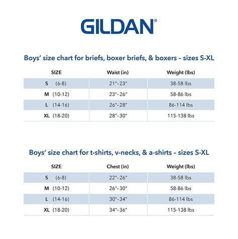 Gildan Softstyle Size Chart