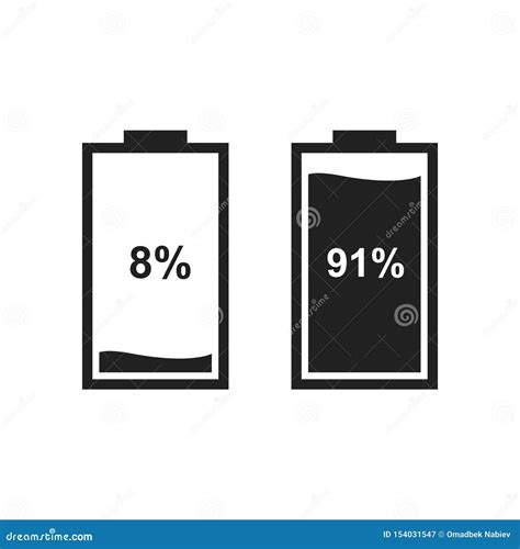 Set of Battery Level Indicator Icons. Stock Vector - Illustration of pack, digital: 154031547