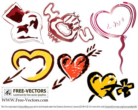 Free Valentine’s Love Heart Vector Set-1 Free Vector Download | FreeImages