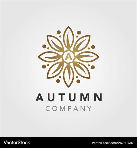 Elegant luxury autumn flower mandala logo design Vector Image