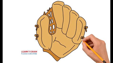 How To Draw a Baseball Glove Step by Step Easy - YouTube