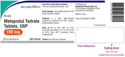 Metoprolol Tartrate Tablet: Package Insert - Drugs.com